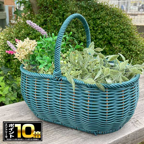 [エントリーでポイント10倍 11/20 20時〜]ガンセトワイドバスケットSABL ブルー(KM686) 内側ビニールカ..