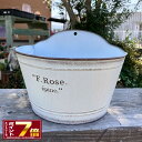ハンギング 半月型 ブリキプランター (内径W24×L14.5cm) ロゼポットW (MH1639)壁掛け/おしゃれ/屋外/穴あきプランター/ガーデニング/植木...