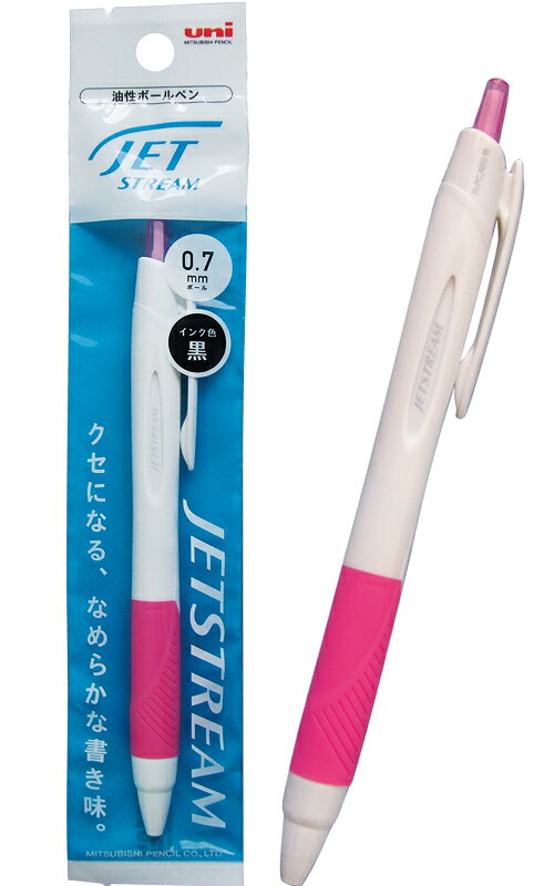 【まとめ買い=注文単位10個】三菱 ボールペン 滑らか ジェットストリーム 0.7 黒ピンク 32-504(se2b847)