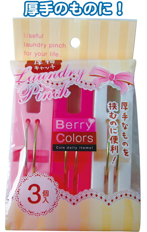 【まとめ買い=注文単位12個】Berry Colors 厚物キャッチピンチ3個入 38-802(se2c262)