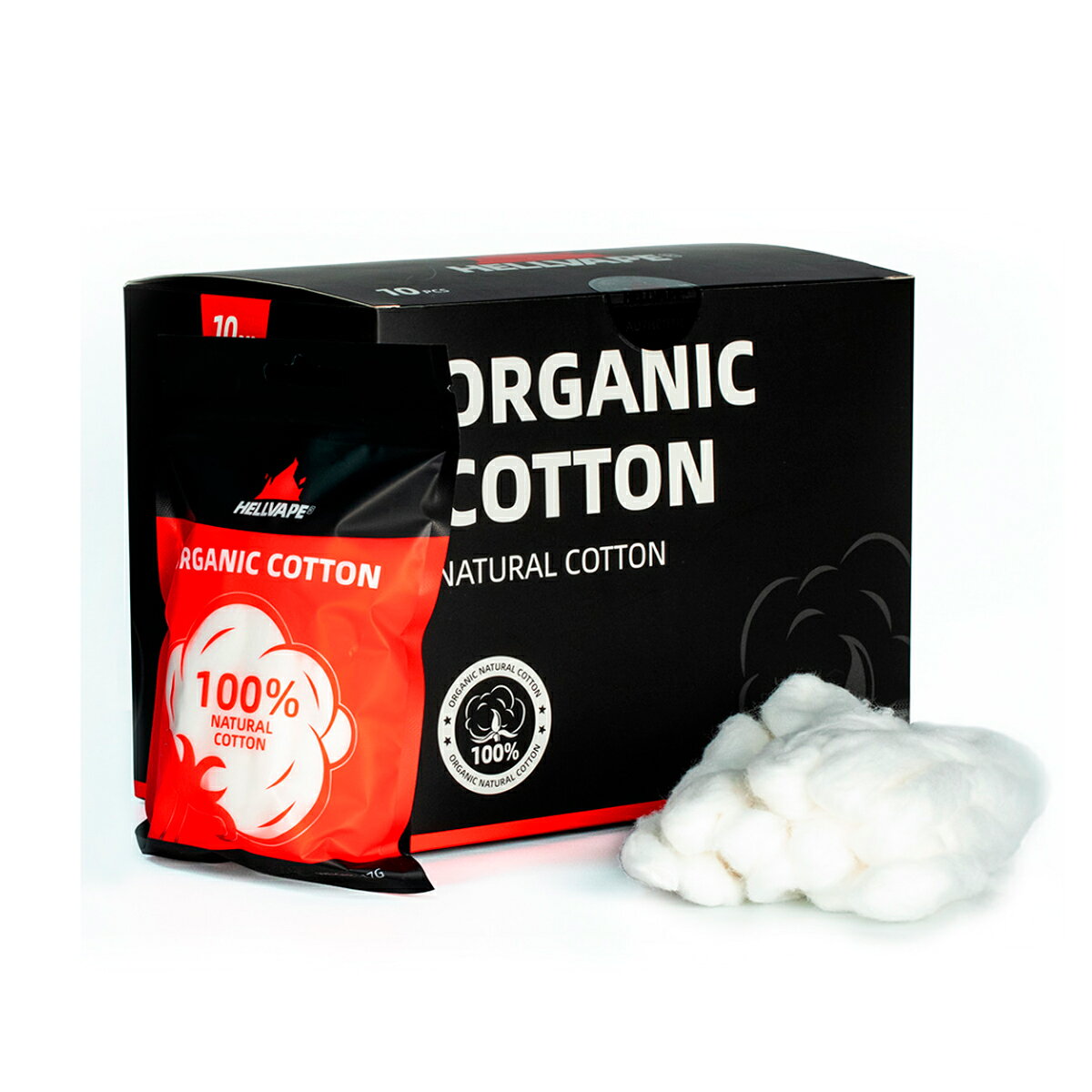 Gravity Vape 楽天市場店のHellvape Organic Cotton 17g 100%オーガニック コットン ヘルベイプ 電子タバコ 電子たばこ ベイプ ビルド リビルダブル アトマイザー ビルドツールドリッパー 超爆煙 rta rda rdta vape｜アングル2