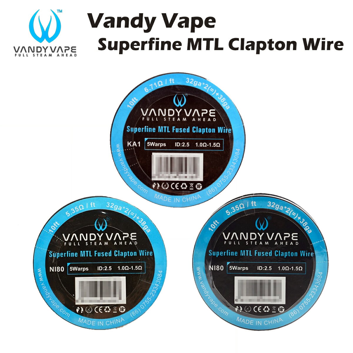 Vandy Vape Superfine MTL Fused Clapton Wire 32ga×2 38ga スーパーファイン クラプトンワイヤー バンディベイプ 電子タバコ 電子たばこ ベイプ コイル 自作 VandyVape