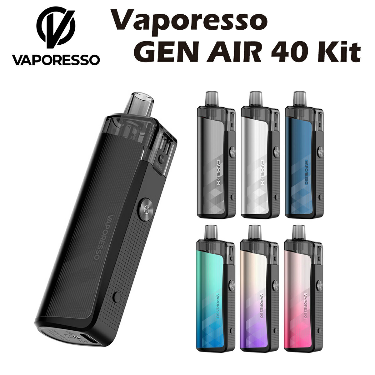 yzVaporesso GEN AIR 40 Kit 1800mAh 40W X^[^[Lbg x|b\ |bh^ POD GTX Type-C [d S  pod Lbh  ߉ObY ։T|[g mjR` jR`t[ RpNg X dl mtl