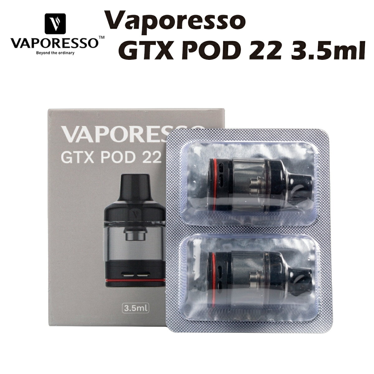 【エントリー&楽天カードでP8倍】Vaporesso GTX POD 22 2個入 ポッドカートリッジ 3.5ml ベポレッソ GO 40 電子たばこ 電子タバ...