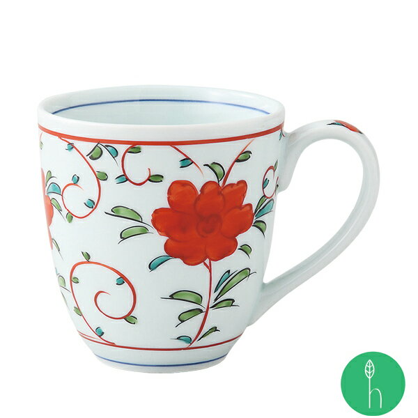 染錦万歴牡丹 マグカップ（約12×8×9cm・約300cc）浜陶 幸祥窯 和 食器 モダン おしゃれ 北欧 料理 贈り..