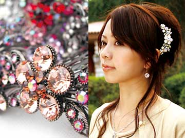 ロングランの愛されコーム【夜会巻きコーム】フラワーソナタ《ML20》《ヘアアクセサリー》