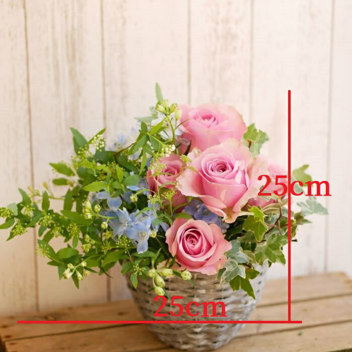 フラワー アレンジメント 花 かわいい 誕生日 お祝 開店祝い プレゼント バラ デルフィニウム アレンジ 送料無料 【花匠美ブランド】