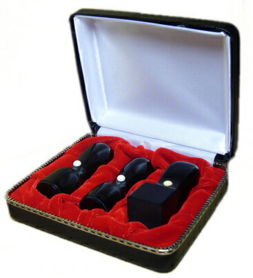 【メール便送料無料】起業印鑑3本セット(ケース) 黒水牛(角印21.0mm会社実印(天丸)18.0mm会社銀行印(天丸)16.5mm)【起業応援セット】送料込