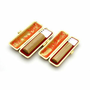 送料無料◆印鑑 はんこ 銀行印・認め印 MMセット(銀行印 13.5mm 認印 12mm) 楓(KAEDE) 印鑑ケース【赤-金枠】 [印鑑 銀行印 認印 印鑑...