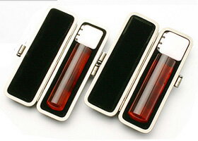 送料無料◆印鑑 はんこ 実印・銀行印 MSセット(実印 15mm 銀行印 12mm)琥珀樹脂【メタル枠】 [印鑑 実印 銀行印 2本セット 印鑑ケース付き セッ...