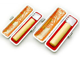 送料無料◆印鑑 はんこ 実印・銀行印 SSセット(実印 13.5mm 銀行印 12mm)薩摩本柘【銀枠】 [印鑑 実印 銀行印 2本セット 印鑑ケース付き セッ...