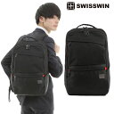 SWISSWIN リュックサック | バックパック メンズ レディース 通勤 通学 カバン 大容量 軽量 鞄 BAG アウトドア バッグ 旅行 大人 ビジネス PC シンプル サイトポケット ブラック 黒 SW2061