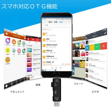 Type-Cカードリーダー type-c マルチ 5in1 Micro USB OTG USB カードリーダー OTG USB 変換コネクタ TFカード対応 スマホOTG