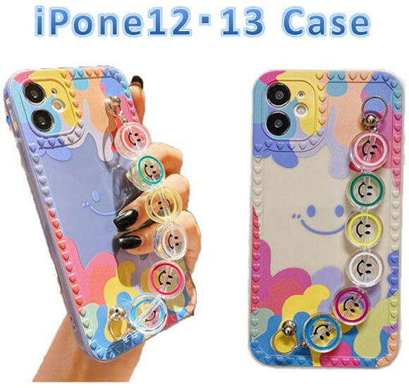 Rakuten - iphone 12 ソフトケース iphone13ソフトケース チェーンストラップ キャラクター かわいい スマイル ニコニコチャン