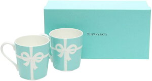 ra_ティファニー TIFFANYCo マグカップ ブルー リボン ボックス マグカップ ボーンチャイナ 225ml