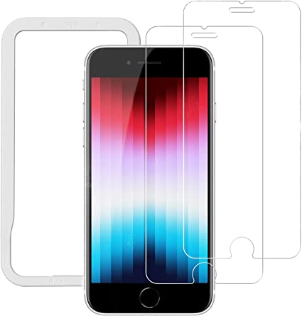 ra_NIMASO ガラスフィルム iPhone SE3 第3世代 iPhone SE 2 用 iPhone8 7 6 6s 用 液晶 保護 フィルム ガイド枠 2枚セット NSP20E74