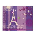【SALE:7/11 20:00 - 7/19 01:59】デスクカーペット 女の子 エッフェル柄 おしゃれ 約110×133cm 約133×170cm