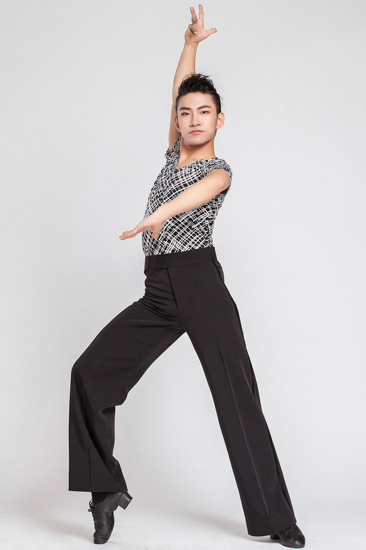 社交ダンス メンズ モダンドレス ラテン ダンスパンツ メンズ メンズ 衣装 ダンスウェア 練習着 ストライブ ンスウェア 無地 練習着 発表会 ワルツ タンゴ チャチャチャ ルンバ サンバ ステージ 競技用 演出【29〜38】 ブラック da012h2h2h2/代引不可 3