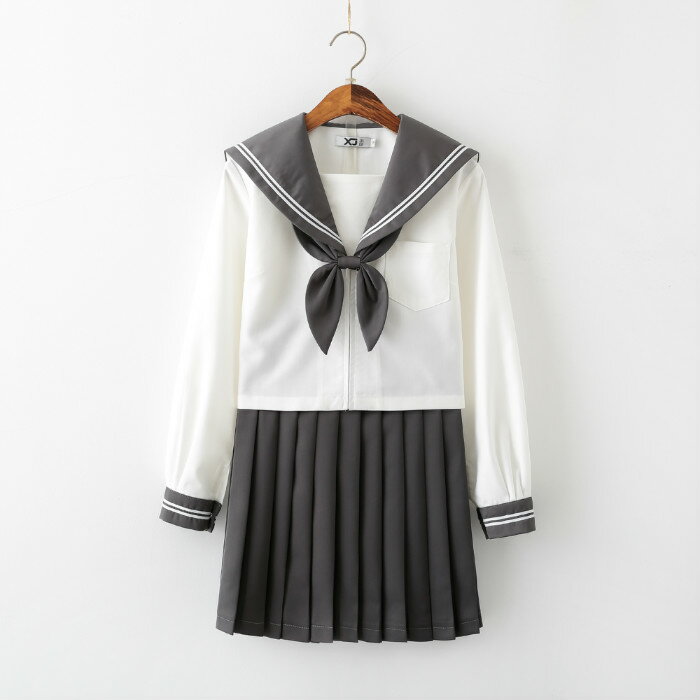 【Osaka Haru】【通学もカジュアルに！】セーラー服 3点セット長袖 制服 学生服 コスプレ仮装 ハロウィン セクシー 本格スカート可愛い 大人 上下セット 女子JK制服 高校生 学園祭 大人 レディース コスチューム衣装 紺 リボン 女子高生 小 大きいサイズ スケバン イベント