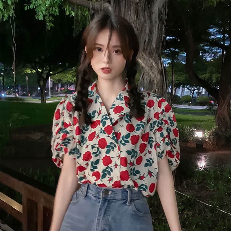 ハワイシャツ シャツ 半袖 柄シャツ おしゃれ 夏 春 ブラウス 半袖シャツ ブラウス レディース カジュアル 韓国ファッション アロハシャツ トップス 春服 夏服 襟 シャツ 韓国 アロハ 涼しい 涼感 開襟 速乾 通気性 超軽量 UV対策 ビーチウェア 花柄