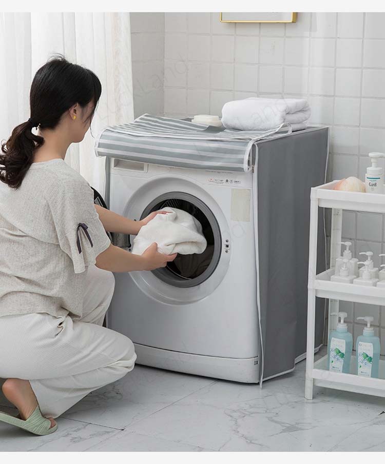 ドラム洗濯機カバー PEVA生地 防水 全自動洗濯機 カバー 58*62*85cm 外置き 日焼け止め 防護カバー おしゃれ 防雨 洗濯機カバー シンプル 簡単インストール 紫外線 撥水 汚れ 耐久性ドラム 洗濯機 カバー 新生活