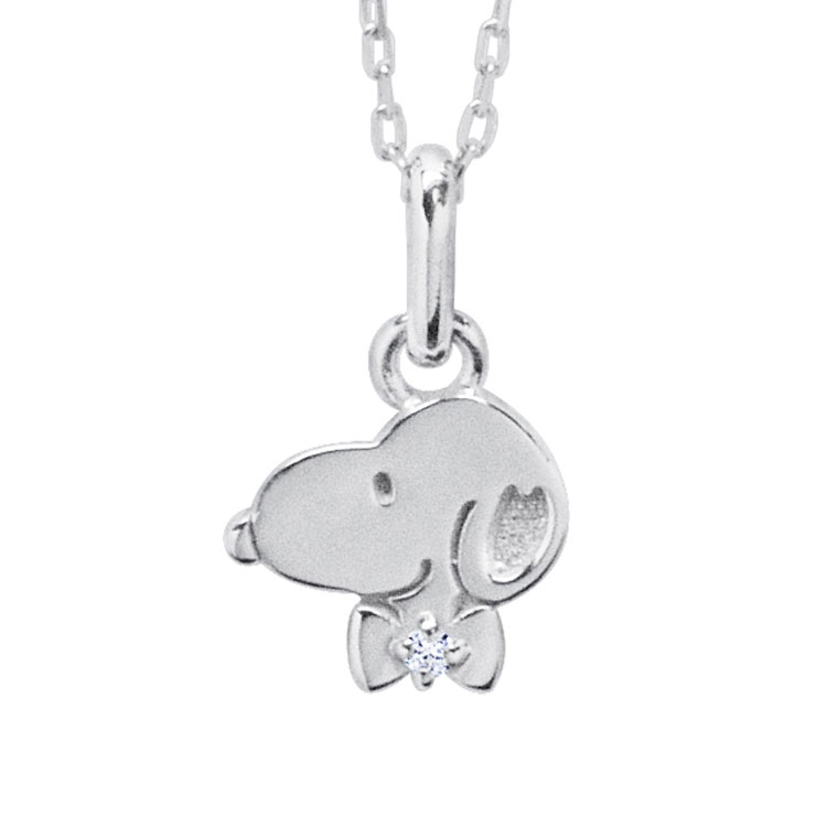 スヌーピー ネックレス SNOOPY PEANUTS スヌーピー フェイス K10WG ホワイトゴールド ダイヤモンド ジュエリー レディース アクセサリー ペンダント ネックレス GNQA0089 正規品【送料無料】【bj】【母の日 ギフト】【P02】【GWポイント2倍】