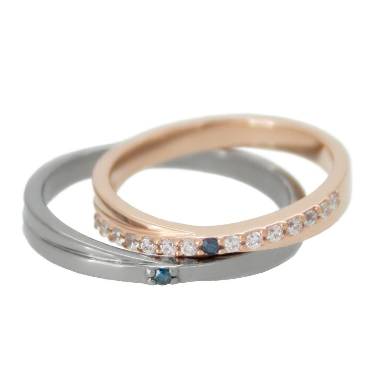 ペアリング 指輪 クロストゥーミー close to me ブルーダイヤモンド CZ シルバー アクセサリー カップル ペア リング SR14-021PG SR...