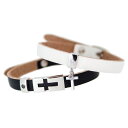 【5%OFFセール】ペアブレスレット レザー メンズ レディース クロストゥーミー close to me クロス CZ シルバー アクセサリー レザー カップ...