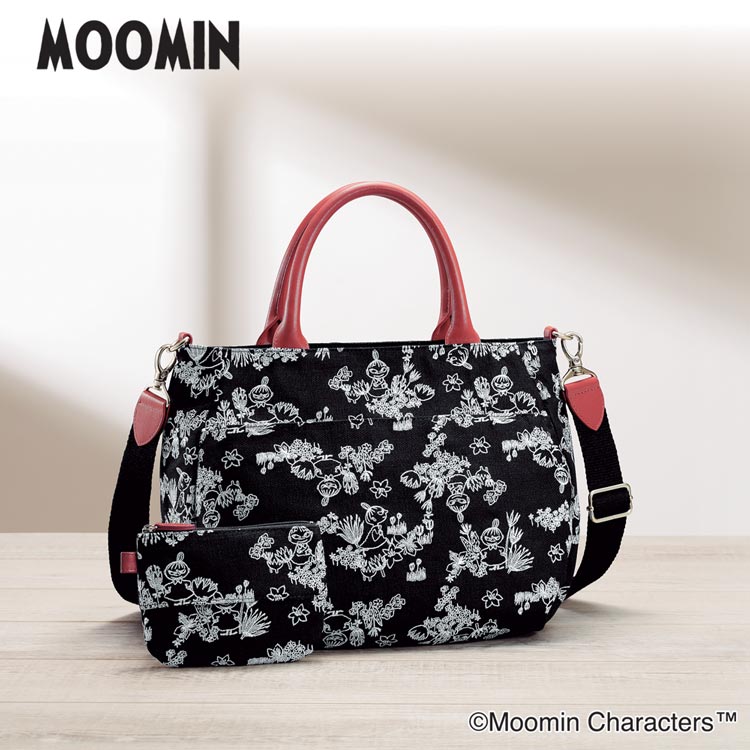 【100円引きクーポン有】ムーミン バッグ MOOMIN リトルミイ ムーミン谷のお花畑 総刺繍の2WAYバッグ＆ポーチ iei-51059【ギフト プレゼント】