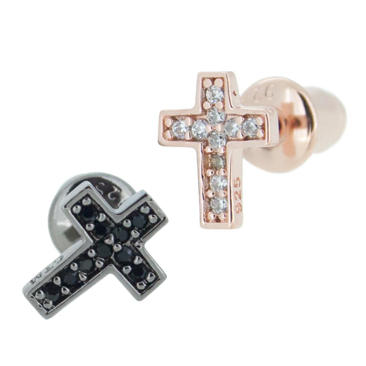ペアピアス クロストゥーミー close to me CZ シルバー アクセサリー カップル ペア ピアス クロス 片耳ピアス SP13-003PG SP13-...