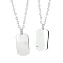 【5%OFFセール】ペアネックレス ステンレス クロストゥーミー エスティー close to me st ダイヤ ドッグタグ アクセサリー カップル ペア ペ...