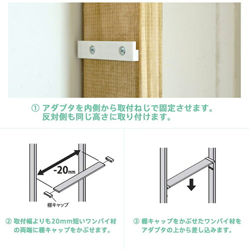 LABRICODIY収納パーツ1×4棚受オフホワイトDXO-22
