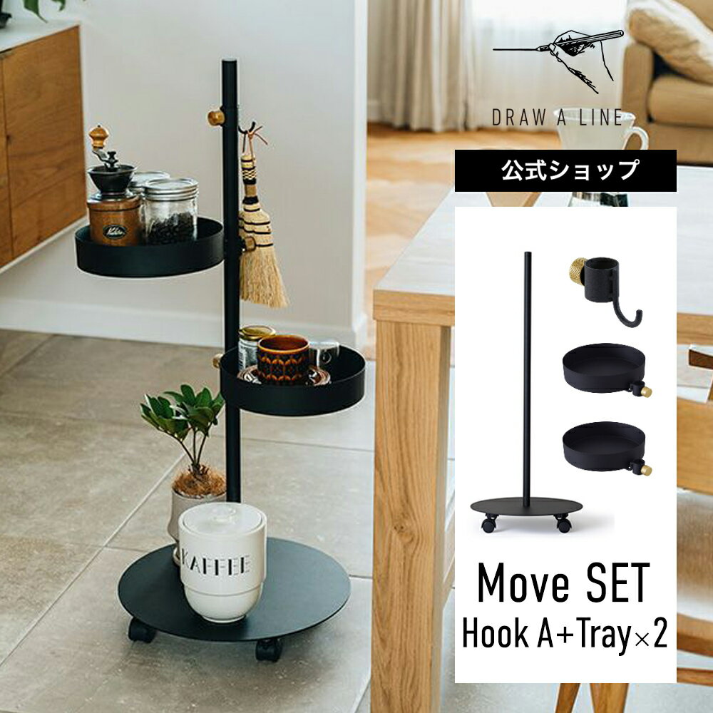 DRAW A LINE ドローアライン Move SET Hook A+Tray×2 ブラック SET-D-MR1-BK