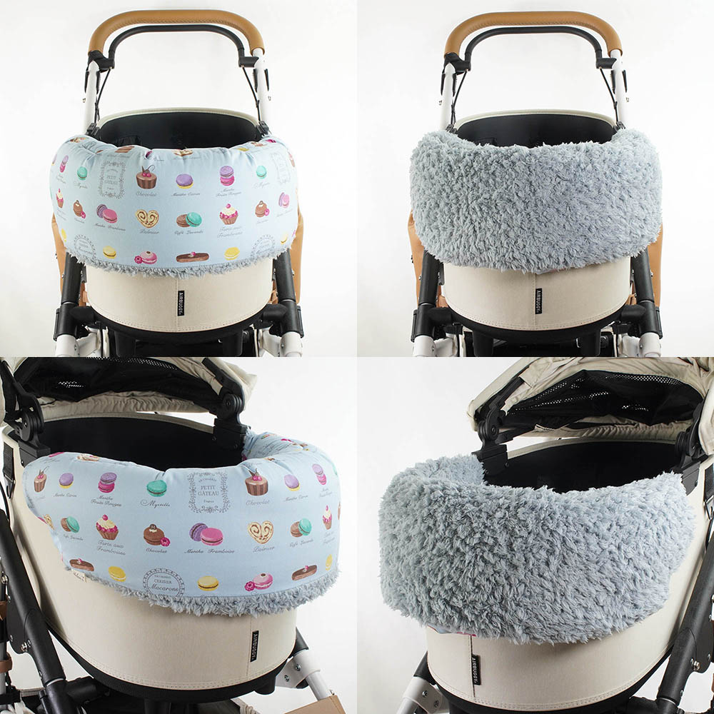 Helen’s ペットベッドの【SET500円OFF】DOME3レギュラー（Wiz）/ラージ 冬用ぷくぷく あごのせクッションセット マカロンブルーファーサックスブルー｜アングル2