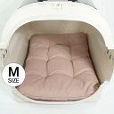 縁無し クッション ベッド 丈夫なビンテージ11号帆布生地 くすんだピンク Mサイズ / ヘレンズ ペットベッド 犬 猫 キャンピング ペット クレートマット クレートクッション クレートベッド