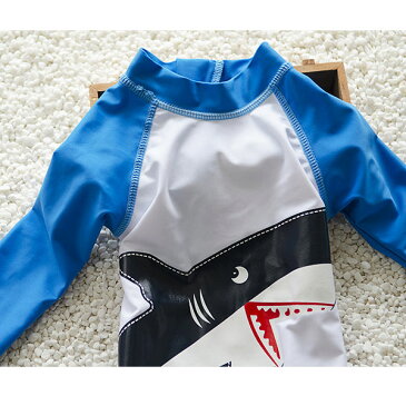 長袖水着 男の子セパレート水着 3点セット トップス+パンツ+キャプ バックにファスナー付き着る簡単 超人気 夏 海 水泳 スイミング スイムウェア 子供 S M L XL 2XL