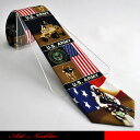 星条旗と交互にU.S.ARMYと入ったデザインのネクタイです。☆ARMY/アメリカ国旗/星条旗/アートネクタイ/(4)