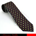 ブルートーンのユリの小紋ネクタイです。美しい洗練された幾何学文様のネクタイです。☆アートネクタイ／デザインネクタイ／進物タイ／ビジネスタイ／