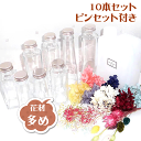 \クーポン配布/ ハーバリウム キット 瓶 オイル 花材 スターターキット 花材 あじさい かすみ草 ピンセット 2本 オイル 瓶10本セット Atelier ...