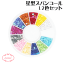 \クーポン配布/ スパンコール 星 12色 径約2.5mm レジン パール ネイル 装飾 付属品 不透明 ガラスカボション アクセサリーパーツ 埋め込み 封入資...