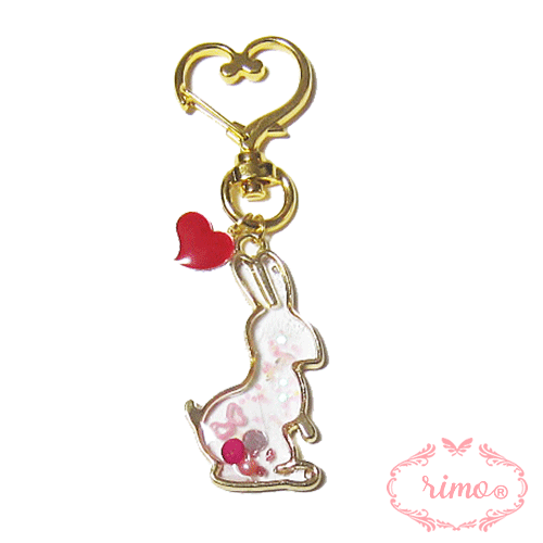 ＼10%OFF／ うさぎ 兎 ウサギ ハート チャーム 大人 キーホルダー かわいい おしゃれ プレゼントに人気..