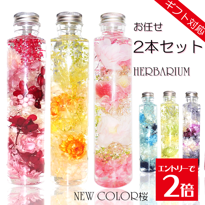 ＼10％OFF／ ハーバリウム ギフト プレゼント 【お任せ2本入り】 福袋 誕生日 桜 プリザーブドフラワー 送料無料 義理 お祝い バースデー 結婚祝い 贈り物 結婚式 退職祝い 還暦 古希 喜寿 米寿 お礼 ウェディング 楽天ランキング1位