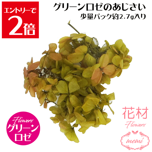 ＼クーポン配布／ ハーバリウム 花材 小分け あじさい グリーンロゼ 少量パック 約2.7～3g 【メール便送料無料】カラフル フラワー プリザーブドフラワー ドライフラワー プリザーブドフラワー ギフト 花 小分け花材 楽天ランキング1位 Atelier memi アトリエメミ