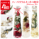 ＼クーポン配布／ ハーバリウム キット クリスマス キット 送料無料 3本分 3色付き 花材 セット ボトル ピンセット オイル 花材 瓶 プリザーブドフラワー ハーバリウムキット セット お家時間 Atelier memi アトリエメミ