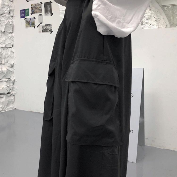 ワイドパンツ メンズ スカートパンツ 袴パンツ サルエルパンツ カーゴパンツ 薄手 ゆったり ビッグ スカンツ ポケット付き レディース モード ロング丈 ルーズ 大きいサイズ 体型カバー ユニセックス 【送料無料】