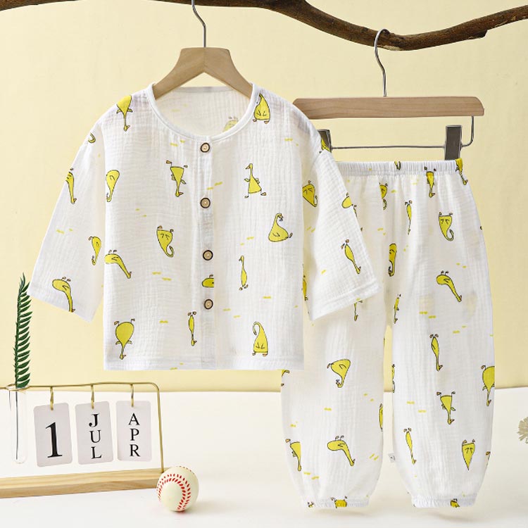 女の子 80 130 綿 男の子 長ズボン ルームウェア 2重ガーゼ 春夏 長袖 前開き パジャマ シャツ コットン おしゃれ 幼児 ベビー キッズ ジュニア 吸汗 可愛い 上下セット 部屋着 ダブルガーゼ 90 100 110 120 140 薄手