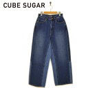 30%OFF セール SALEキューブシュガー CUBE SUGAR 2022AW 12.5ozデニムマチ付きワイドストレートパンツ 12062175 