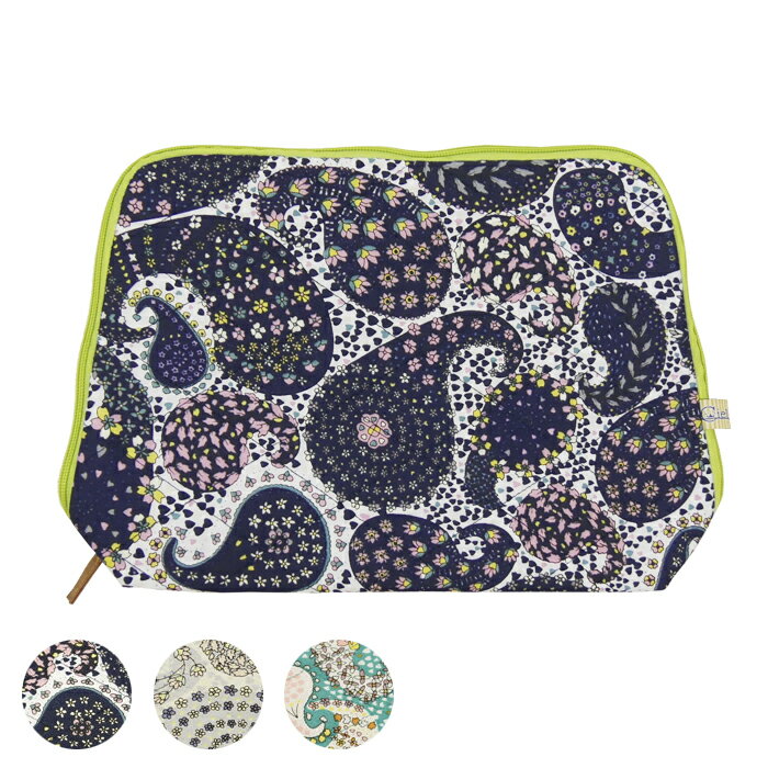 カシミール柄キルティングトラベルポーチ【メール便不可】カシミール 総柄 トラベル ポーチ