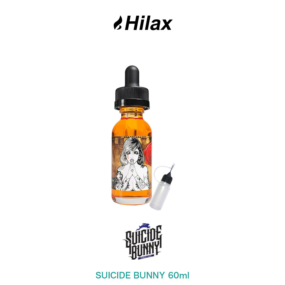 【送料無料】 SUICIDE BUNNY スーサイド バニー 60ml VAPE ベイプ 電子タバコ リキッド 大容量 USA アメリカ製 タール ニコチン0 イチゴ カスタード クリーム マザーズミルク pod型 に便利なニードルボトル付 爆煙 Hilax