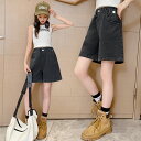 送料無料 女の子 デニムパンツ 人気 デニム ショートパンツ キッズ 子供服 五分パンツ ハーフパンツ ジーンズ ボトムス 2024 春 夏 普段着 ファッション こども 服 ブラック 110cm 120cm 130cm 140cm 150cm 160cm 170cm